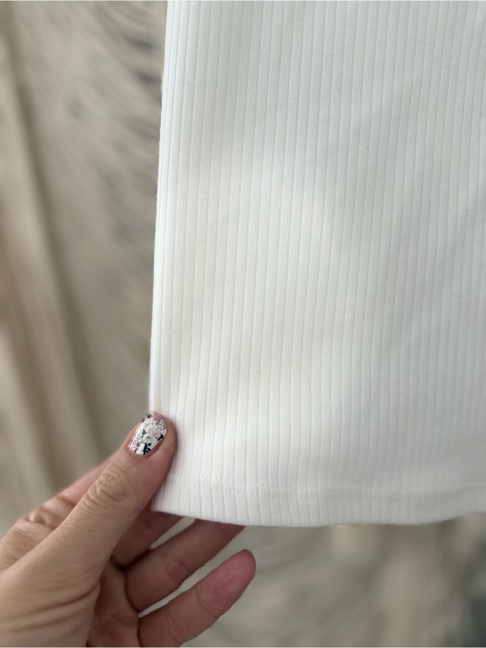 BYLT Basics White Ribbed Racerback Tank - Picture 6 of 9